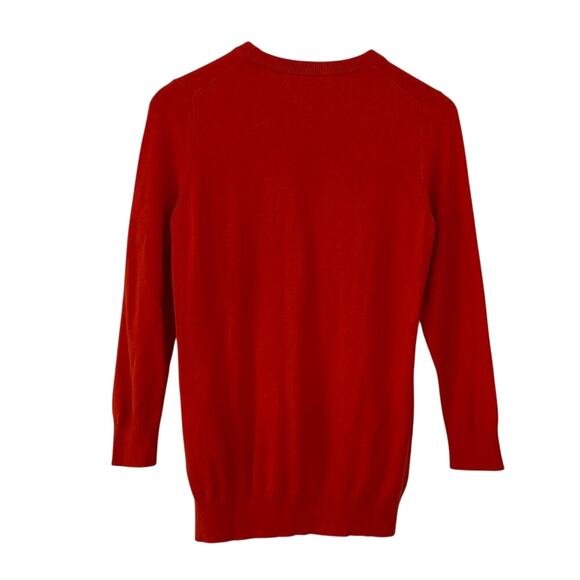 Banana Republic Silk Blend Carpe Diem Crew Long Sleeve Bitter Orange Sweater, M - Picture 2 of 9